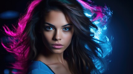 Fototapeta premium dynamic Portrait stock photo of a Pretty 18 years old Spanish girl - stockphoto concepts