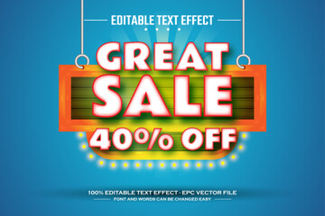Fototapeta premium Great sale 3D editable text effect template