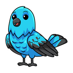 Cute spangled cotinga bird cartoon