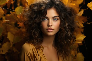 Fototapeta premium Autumn Fashion A model in stylish fall attire - stockphoto concepts
