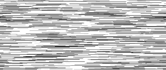 Seamless random lines pattern. White tv noise repeating background. Black and white horizontal irregular lines backdrop. Glitch or failure concept wallpaper. Vector graphic design illustration.