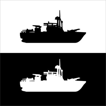 black and white warship silhouette clip art preview