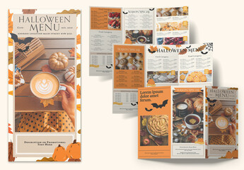 Trifold Halloween Coffee Shop Menu Layout