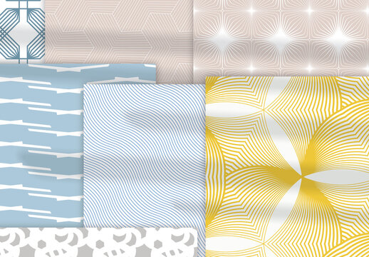 Pastel Colored Simple Geometric Seamless Pattern Collection
