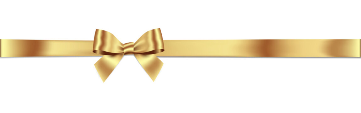 Gold bows or ribbon Decorative bow, 3d set 13367753 PNG