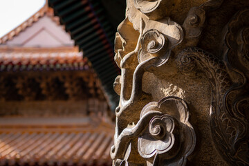 Architectural details from the Temple of Confucius complex in Qufu, China