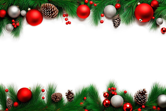 Christmas theme frame over isolated transparent background with copy space for advertisement