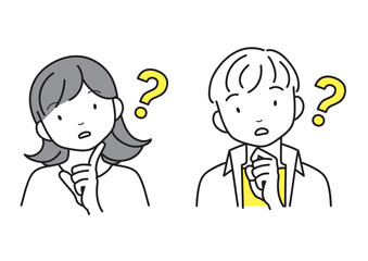 不思議そうにする若い男女