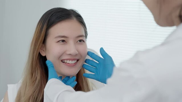 Cosmetic surgery advice about surgery face. beauty asian smile and happy after surgery, skin whitening injection, filler injection, Skin reface, skincare, happy after surgery