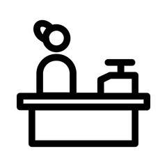 Cashier Icon with Line Style in Trendy Flat Isolated on White Background. SVG Vector