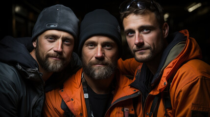 Obraz premium Group of smiling worker standing together, Teamwork concept