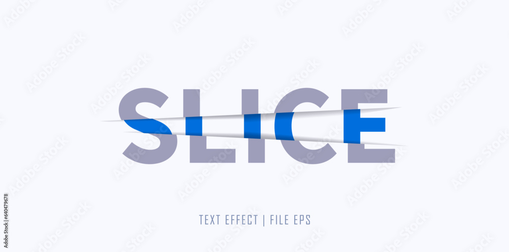 Fototapete sliced text effect - razor sliced text. slice style typography design.