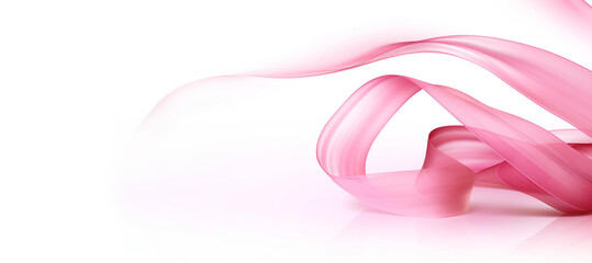 Breast cancer awareness ribbon isolated in white.