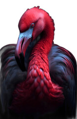 Fototapeta premium Close up of red flamingo bird isolated on white 