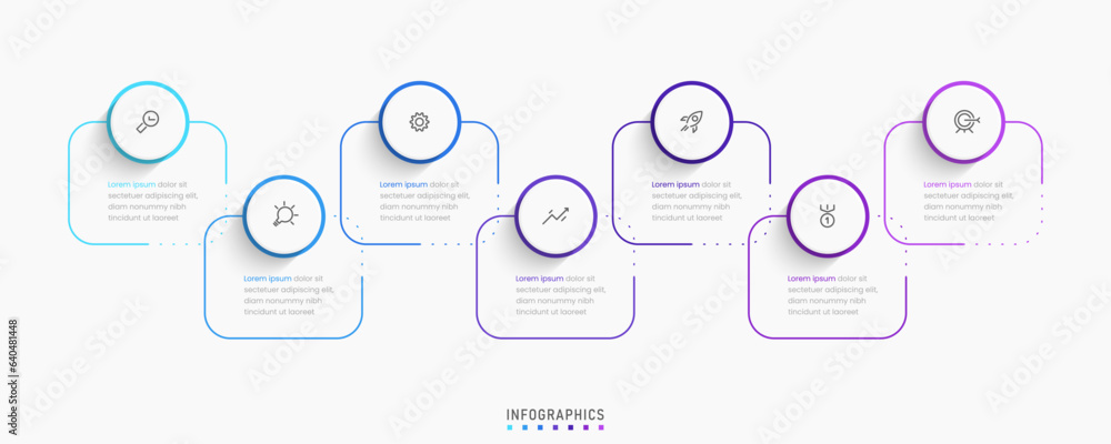 Wall mural vector infographic label design template with icons and 7 options or steps. can be used for process 