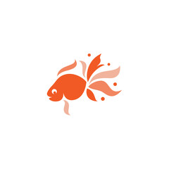 Goldfish logo design in flat style
