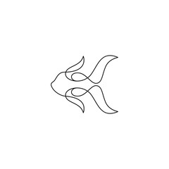 Goldfish logo design in line art style