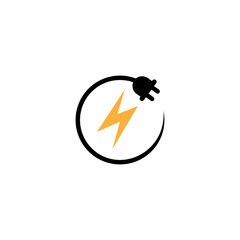 Electric thunder logo design with circle shape