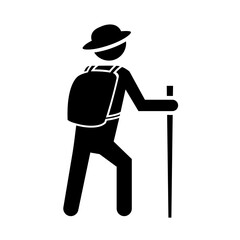hiker vector icon