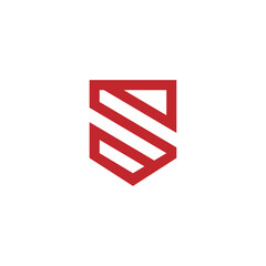 Shield logo s with monogram shape concept
