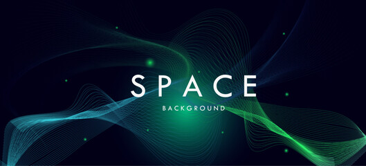 abstract glowing wave space background