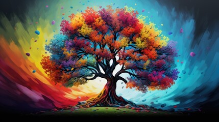 tree with rainbow