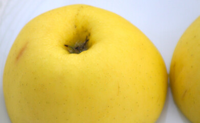 half apple sliced. apple cut in half. apple with selective focus.