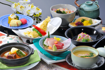 会席　定食　和食　ランチ　盛付
