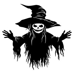 Halloween scarecrow vector cartoon illustration