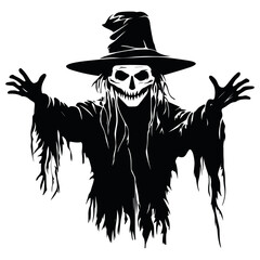 Halloween scarecrow vector cartoon illustration
