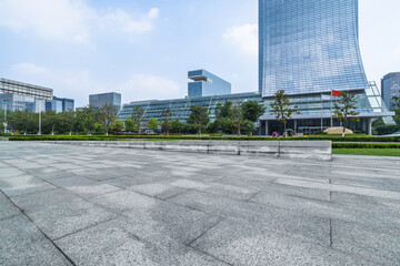 empty and modern square in modern city