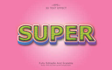 Super 3d editable text effect template
