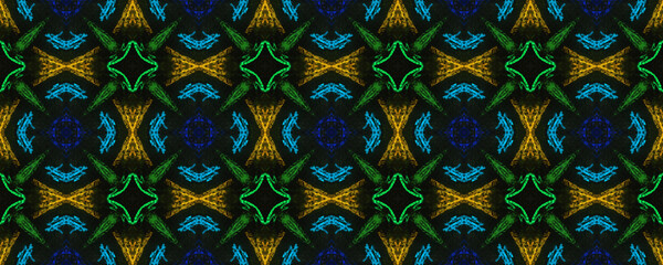 Wax pencil on Black Background. Blur Effect.