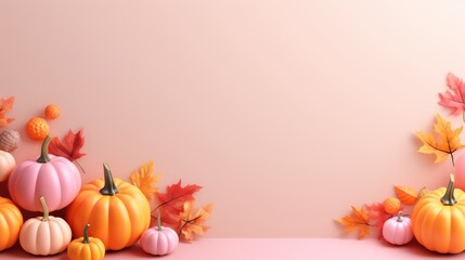 Naklejka na ściany i meble halloween pumpkin border
