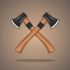 Cross Axe Vector, Axe Clipart, Hardware Vector,  Worker elements, Labor equipment, Repair tools, Forest tools, Cross Woodcutter Clipart, Woodsman Clipart