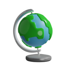  Back to School Preparation Education 3D rendering icon Globe Earth