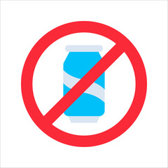 No Drinking Thin Line Vector Icon. No alcohol sign related vector thin line icon. vector illustration on white background