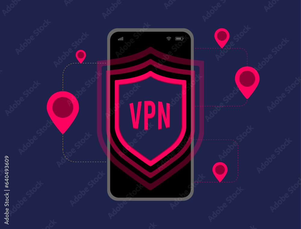 Poster vpn security network. enhancing internet privacy with encryption vpn software. virtual private netwo