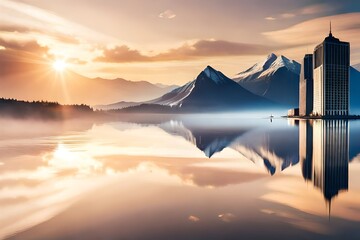 sunrise over the lake