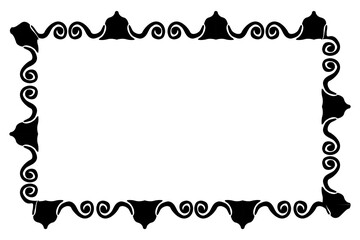 simple seamless vector rectangle hand draw sketch floral border
