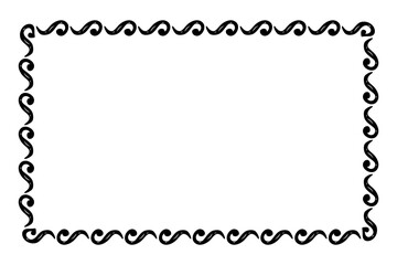 simple seamless vector rectangle hand draw sketch floral border
