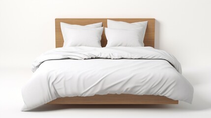 Fototapeta na wymiar Minimal Bed on White Background
