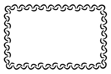 simple seamless vector rectangle hand draw sketch floral border
