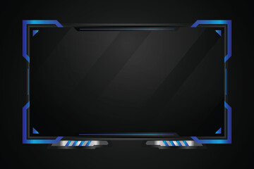Abstract blue and grey overlay live stream esport gaming template