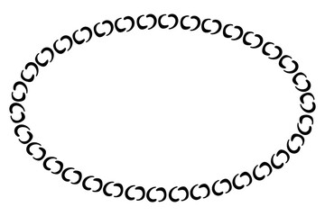 simple seamless vector oval hand draw sketch floral border
