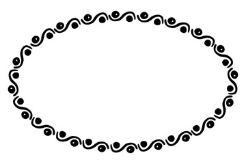 simple seamless vector oval hand draw sketch floral border
