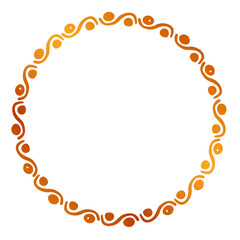 simple seamless vector gold golden circle hand draw sketch floral border

