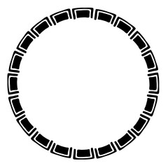 simple seamless vector circle hand draw sketch floral border
