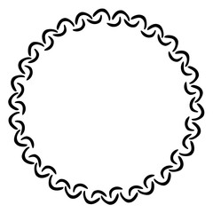 simple seamless vector circle hand draw sketch floral border
