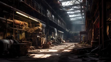 Foto op Canvas An abandoned bankrupt factory © didiksaputra